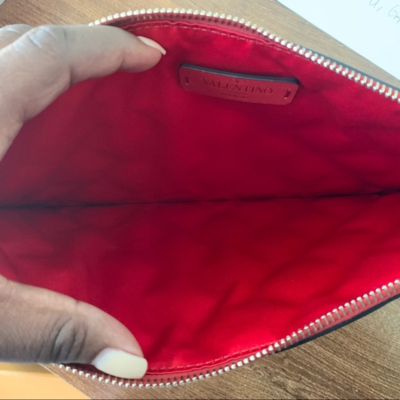 Valentino quilted leather x studs Clutch bag Red x Blue - Picture 8 of 9